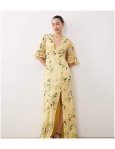 asos design blouson dress with chain strapping ASOS DESIGN Blouson Mini Dress With Chain Strapping Detail In Blue Floral-Multi for Women
