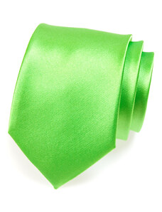 Avantgard Světle zářivě zelená jednobarevná lesklá kravata