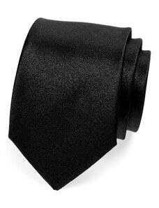 Avantgard Černá jednobarevná lesklá kravata