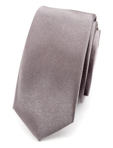 Avantgard Světle grafitová luxusní jednobarevná jemně lesklá SLIM kravata