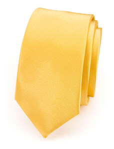 Avantgard Žlutá luxusní SLIM kravata bez vzoru