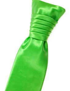 Avantgard Zářivě zelená jemně lesklá jednobarevná pánská regata + kapesníček do saka
