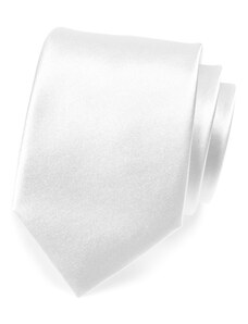Avantgard Bílá jednobarevná lesklá kravata