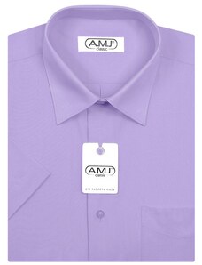 Pánská košile AMJ jednobarevná JK062, světle fialová, krátký rukáv