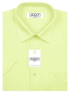 Pánská košile AMJ jednobarevná JK070, pistáciová, krátký rukáv