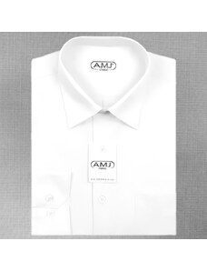 Pánská košile AMJ jednobarevná JD018, bílá, dlouhý rukáv
