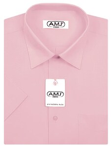 Pánská košile AMJ jednobarevná JK090, fialková, krátký rukáv