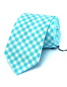 Klukovna Tyrkysová károvaná kravata
