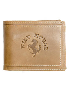 Kvalitní pánská kožená peněženka Wild Horse světlehnědá s koněm
