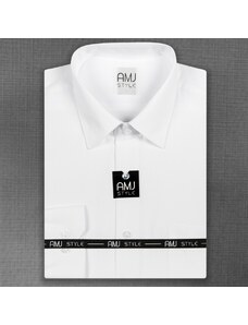 Pánská košile AMJ bílá s vetkávaným vzorem VD838, dlouhý rukáv