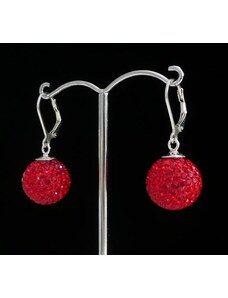 Šperky LAFIRA Style Stříbrné náušnice kuličky červené 14mm