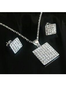 Šperky LAFIRA Style Stříbrná sada čtverečků