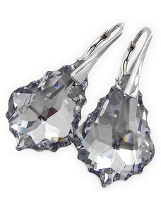 Šperky LAFIRA Style BAROQUE stříbrné náušnice Black Diamond - 22 mm
