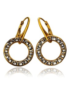 Šperky LAFIRA Style Pozlacené náušnice kroužky Crystal