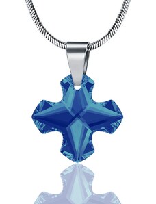 Šperky LAFIRA Style Stříbrný přívěsek Greek Cross Bermuda Blue