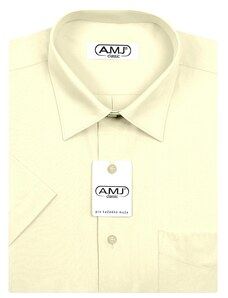 Pánská košile AMJ jednobarevná JK016, smetanová, krátký rukáv