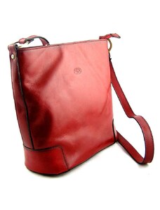Kožená taška přes rameno Katana - červená