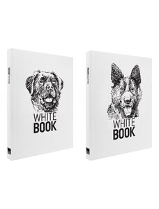 MAKENOTES Zápisník A6 WHITE BOOK DOGS bílý (2ks)