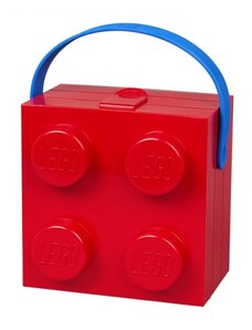 Lego box na svačinu s rukojetí červený