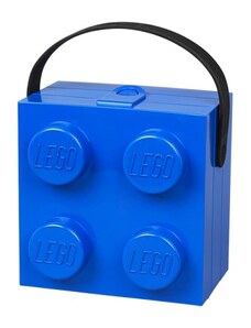 Lego box na svačinu s rukojetí modrý