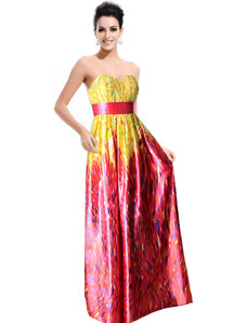 Ever-Pretty Dlouhé barevné šaty bez ramínek