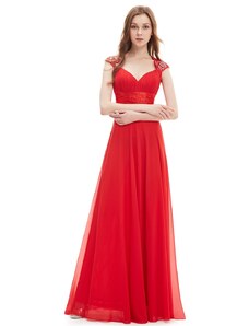 Ever-Pretty Jasně červené šifonové šaty inspirované antikou