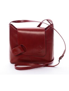 Delami Vera Pelle Kožená elegantní crossbody kabelka Abella, červená