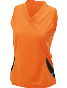 James & Nicholson Dámské běžecké triko bez rukávů James & Nicholson (JN315) Oranžová / Černá S
