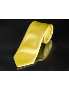 AMJ kravata pánská, šikmý proužkovaný vzor KU0005, žlutá