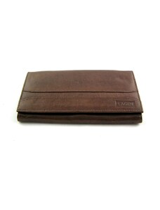 Dámská peněženka Lagen s pruhem - tmavě hnědá