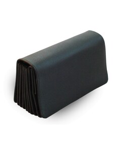 Černá kožená číšnická peněženka harmonika Jordyn