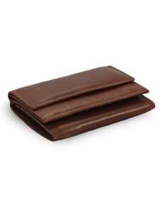 Tmavě hnědá kožená mini peněženka Athena