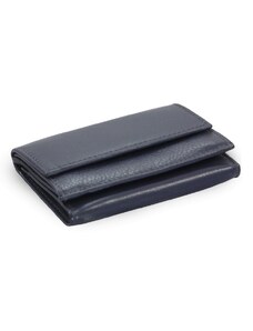 Tmavě modrá kožená mini peněženka Athena