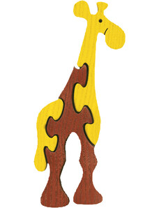 Fauna Dřevěné vkládací puzzle z masivu - malá žirafa