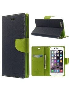 Pouzdro / kryt pro Apple iPhone 6 Plus / 6S Plus - Mercury, Fancy Diary NAVY/LIME