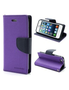 Pouzdro / kryt pro Apple iPhone 5 / 5S / SE - Mercury, Fancy Diary Purple/Navy