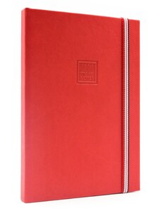 MAKENOTES Zápisník A5 CHERRY RED s elastickou gumičkou