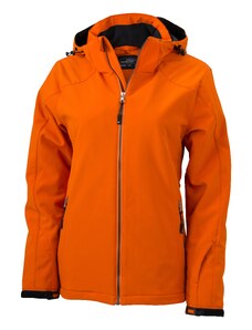 James & Nicholson Dámská zimní softshellová bunda s kapucí James & Nicholson (JN1053) Tmavá oranžová S