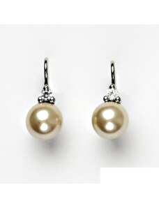 Čištín s.r.o. Stříbrné náušnice, Swarovski perla s měděným odleskem, VE 120