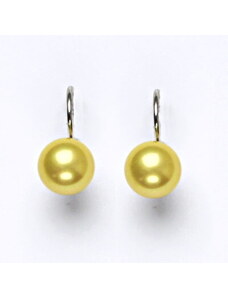 Čištín s.r.o. Náušnice s um. perlami, náušnice ze stříbra, žlutá perla se skutečným perleťovým leskem NK 1183