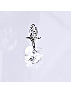Čištín s.r.o. Stříbrný přívěšek s čirým krystalem Swarovski, srdce P 1404