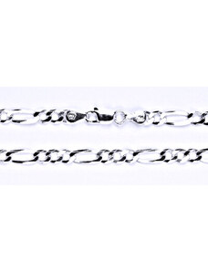 Čištín s.r.o. Stříbrný silnější náramek figaro 3:1 , 0,80 - v délkách 16 cm až 20 cm
