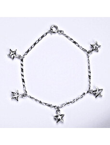 Čištín s.r.o. Stříbrný náramek se Swarovski čirými krystaly, hvězda, R 1326