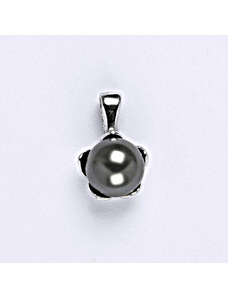 Čištín s.r.o. Přívěšek Swarovski perly crystal dark 8 mm, stříbrný šperk P 1351