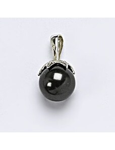 Čištín s.r.o. Swarovski perly 10 mm black přívěsek stříbro, P 1348