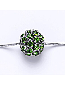 Čištín s.r.o. Stříbrný přívěšek koule se Swarovski krystalem fern green P 1343