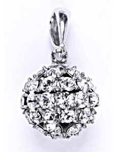 Čištín s.r.o. Stříbrný přívěšek koule se Swarovski krystalem crystal,šperk P 1369/6