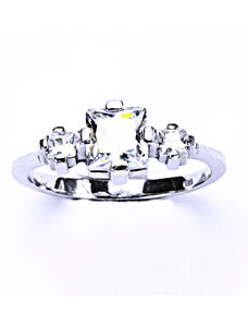 Čištín s.r.o. Stříbrný prsten, zirkon čiržý, zásnubní prsten, šperky se zirkony, T 1249