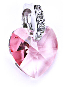 Čištín s.r.o. Stříbrný přívěšek,šperky, Swarovski krystal (srdce 14mm light rose) P 1304