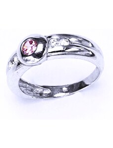 Čištín s.r.o. Stříbrný zásnubní prsten s růžovým zirkonem VR 277